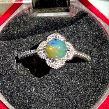 Genuine Natural Fire Opal Solid 925 Sterling Ring… - image 1