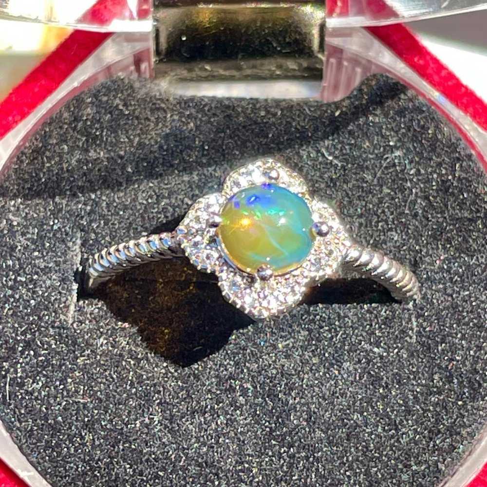 Genuine Natural Fire Opal Solid 925 Sterling Ring… - image 2