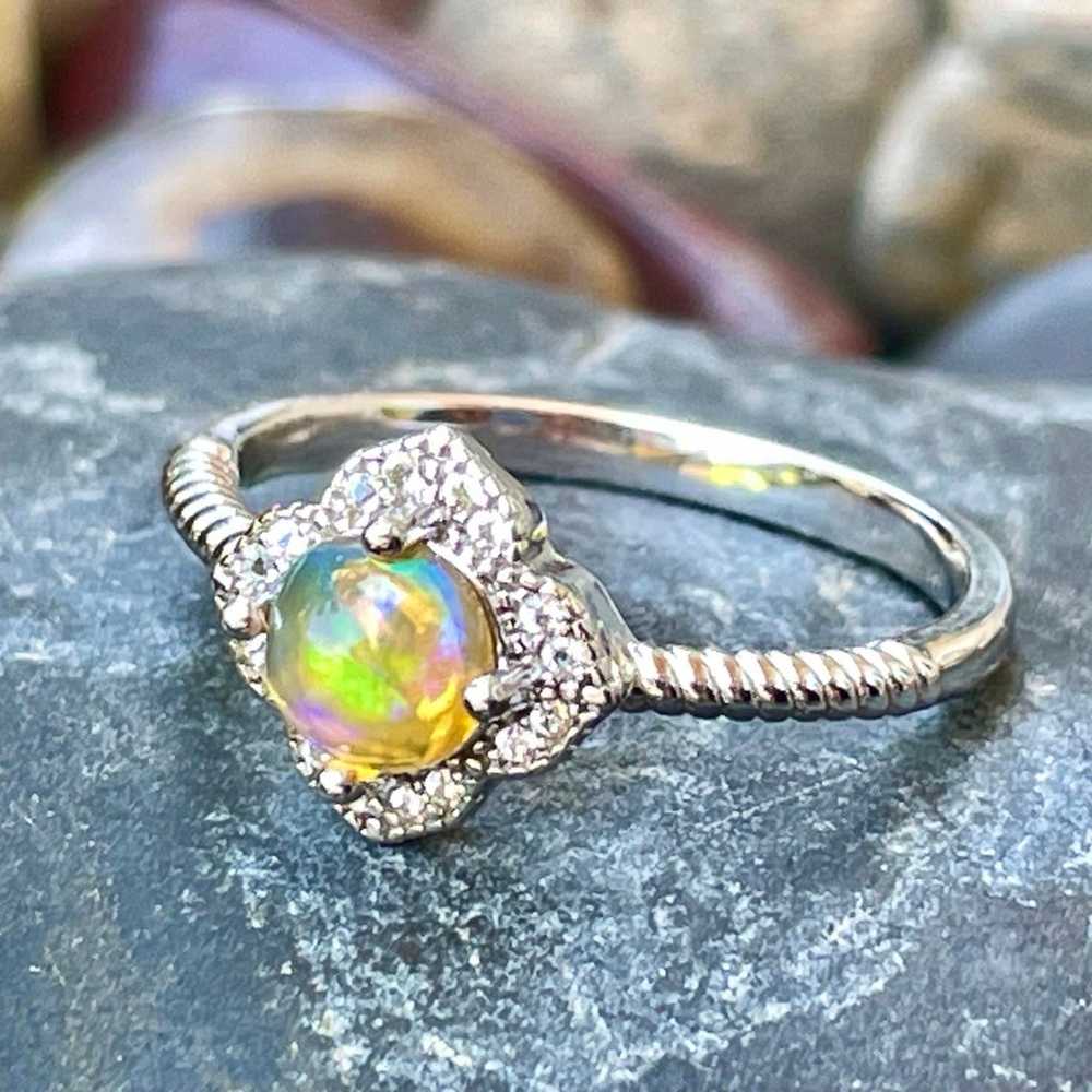 Genuine Natural Fire Opal Solid 925 Sterling Ring… - image 4