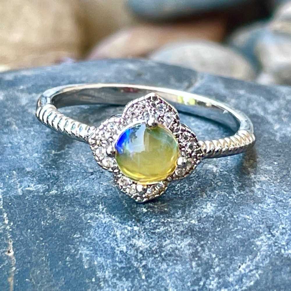 Genuine Natural Fire Opal Solid 925 Sterling Ring… - image 5