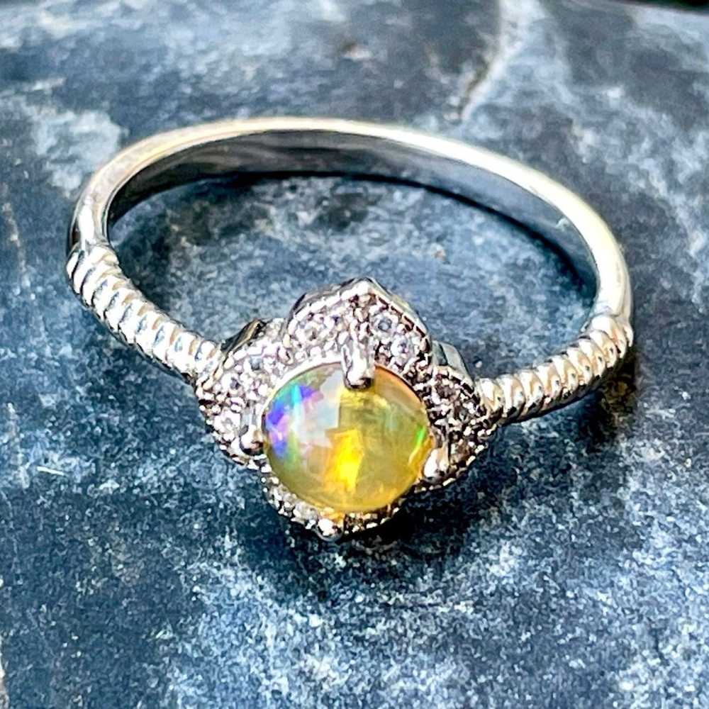 Genuine Natural Fire Opal Solid 925 Sterling Ring… - image 6