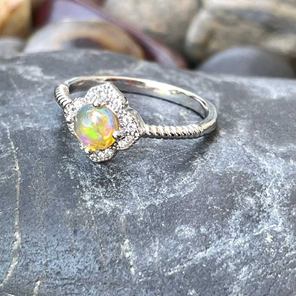 Genuine Natural Fire Opal Solid 925 Sterling Ring… - image 8