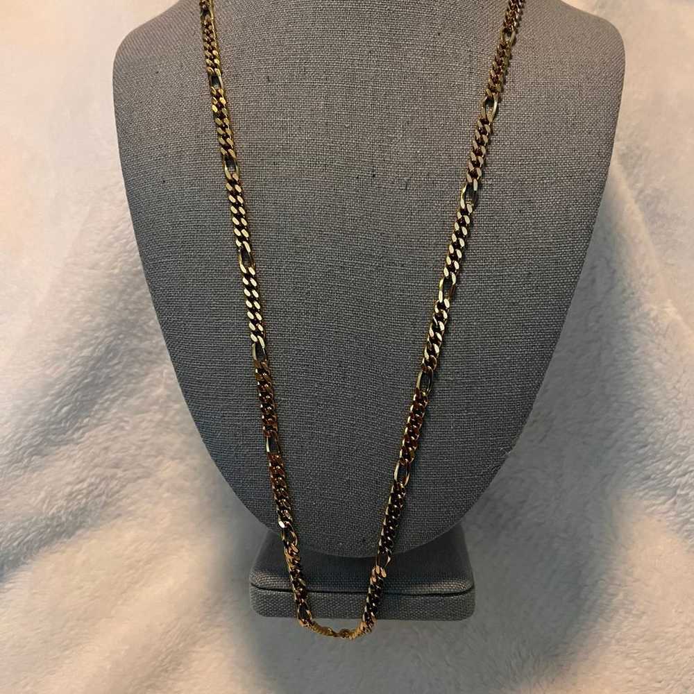 Heavy Vintage Monet Gold Filled Figaro Link Chain… - image 1