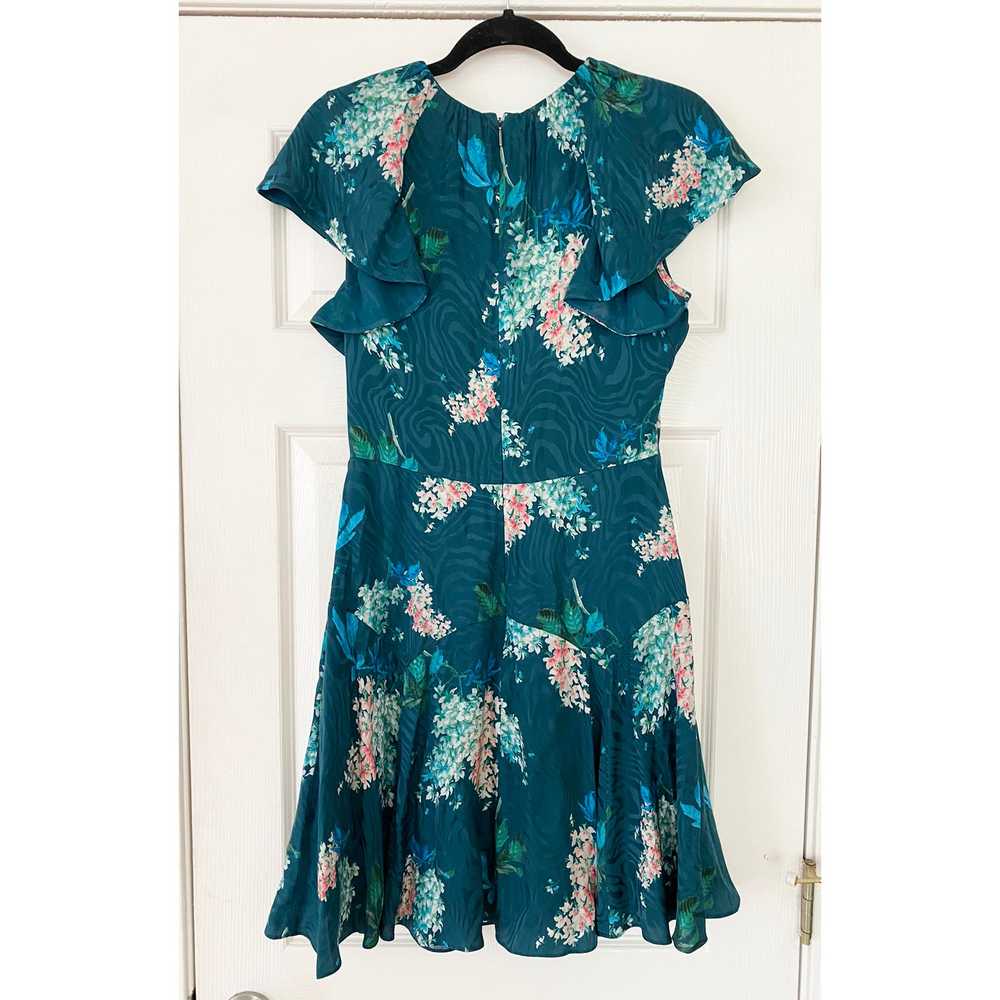 REBECCA TAYLOR TEAL HYDRANGEA SILK DRESS 6 - image 7