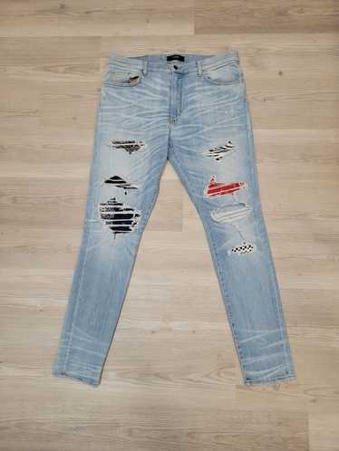 Amiri Art Patch Jeans in Rosebowl Size 38