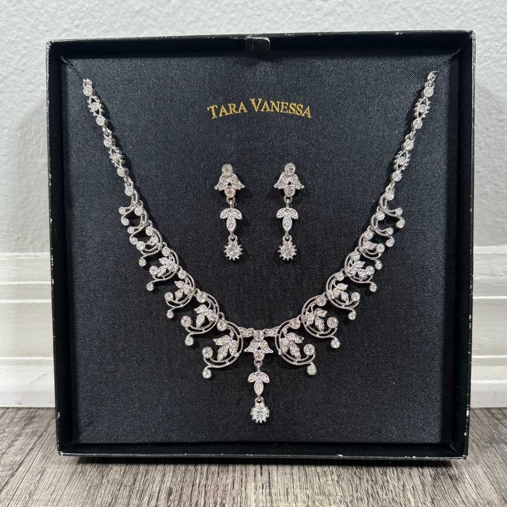 Tara Vanessa Jewelry Necklace Earrings Set Clear … - image 1