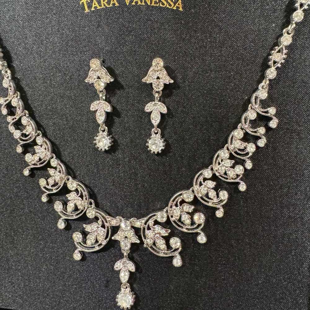 Tara Vanessa Jewelry Necklace Earrings Set Clear … - image 2