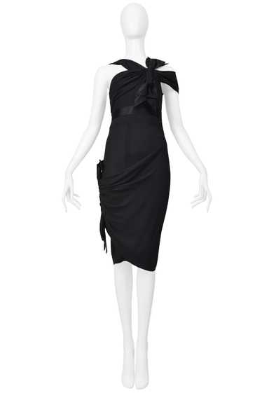 CHANEL BLACK COCKTAIL DRESS WITH BOWS 2007