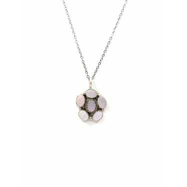 Sterling Silver Vintage Mother of Pearl Flower Pe… - image 1