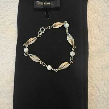 Vintage 1/20 12K GF Genuine Pearl Bracelet - image 1