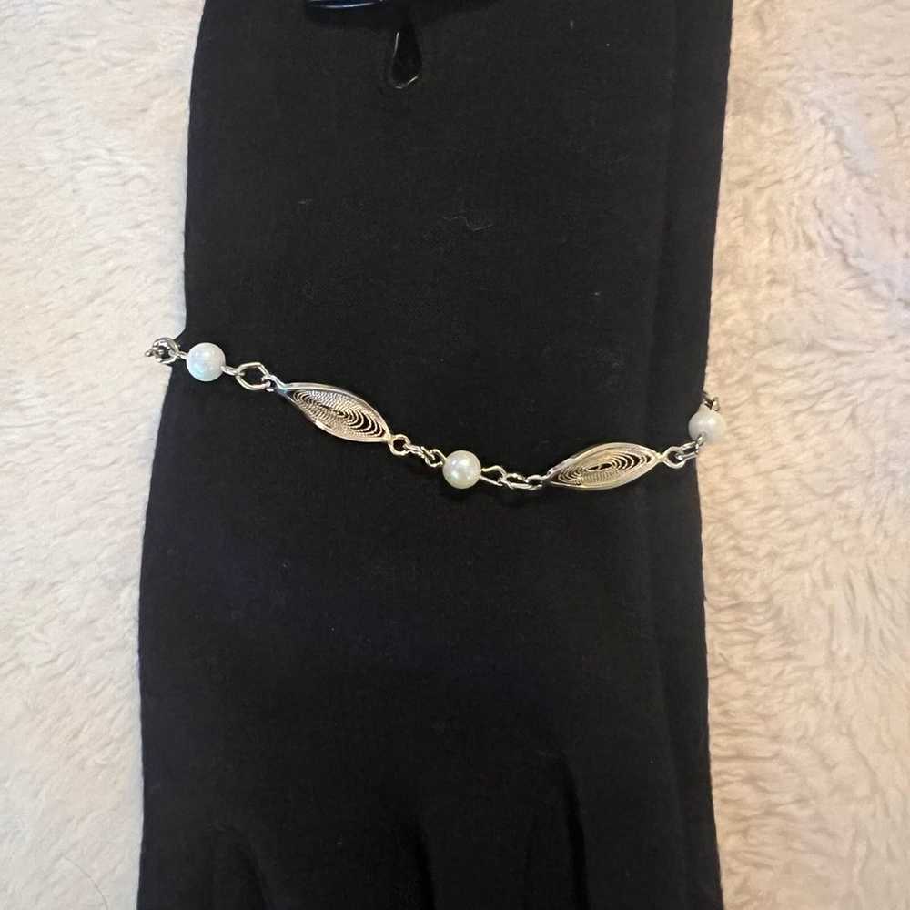 Vintage 1/20 12K GF Genuine Pearl Bracelet - image 2