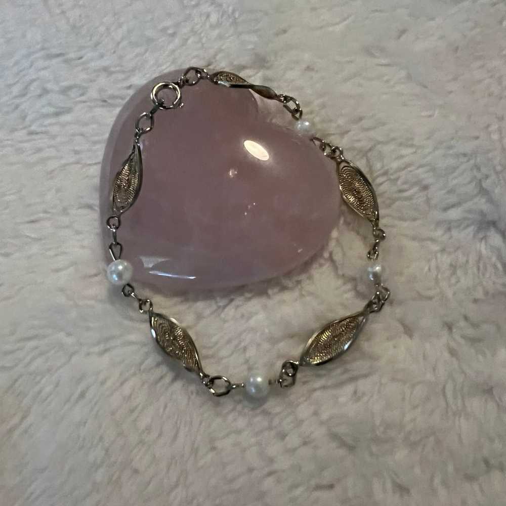 Vintage 1/20 12K GF Genuine Pearl Bracelet - image 3