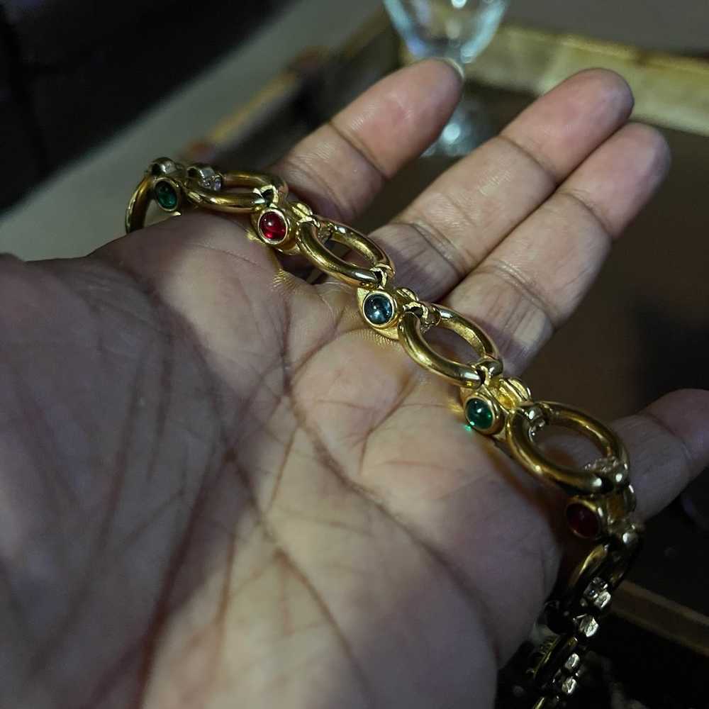 Vintage Joan Rivers multi jeweled bracelet - image 3