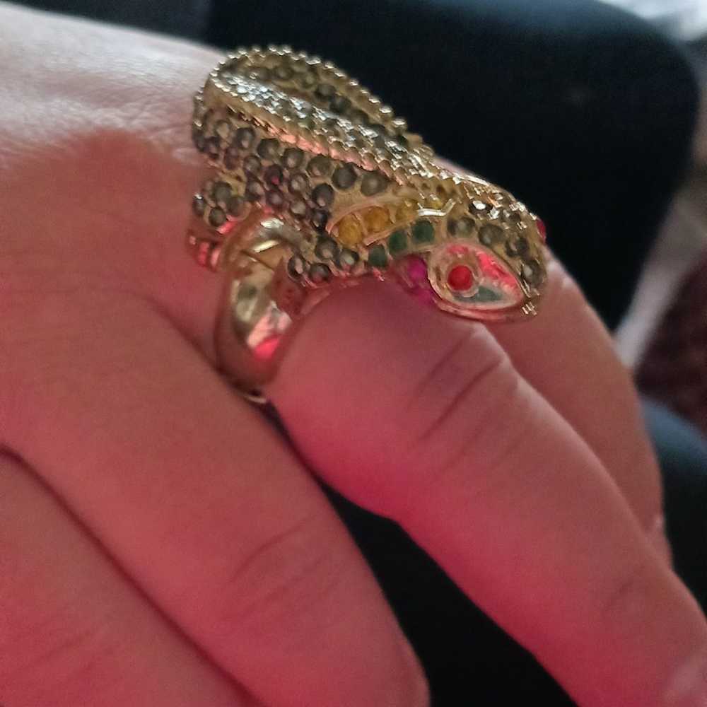 Vintage lizard adjustable ring - image 2