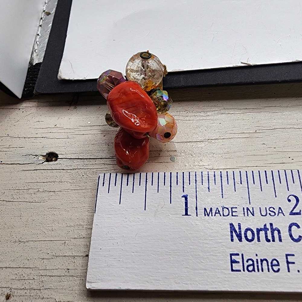 Vintage Hattie Carnegie Coral  Glass Clip-on Earr… - image 10