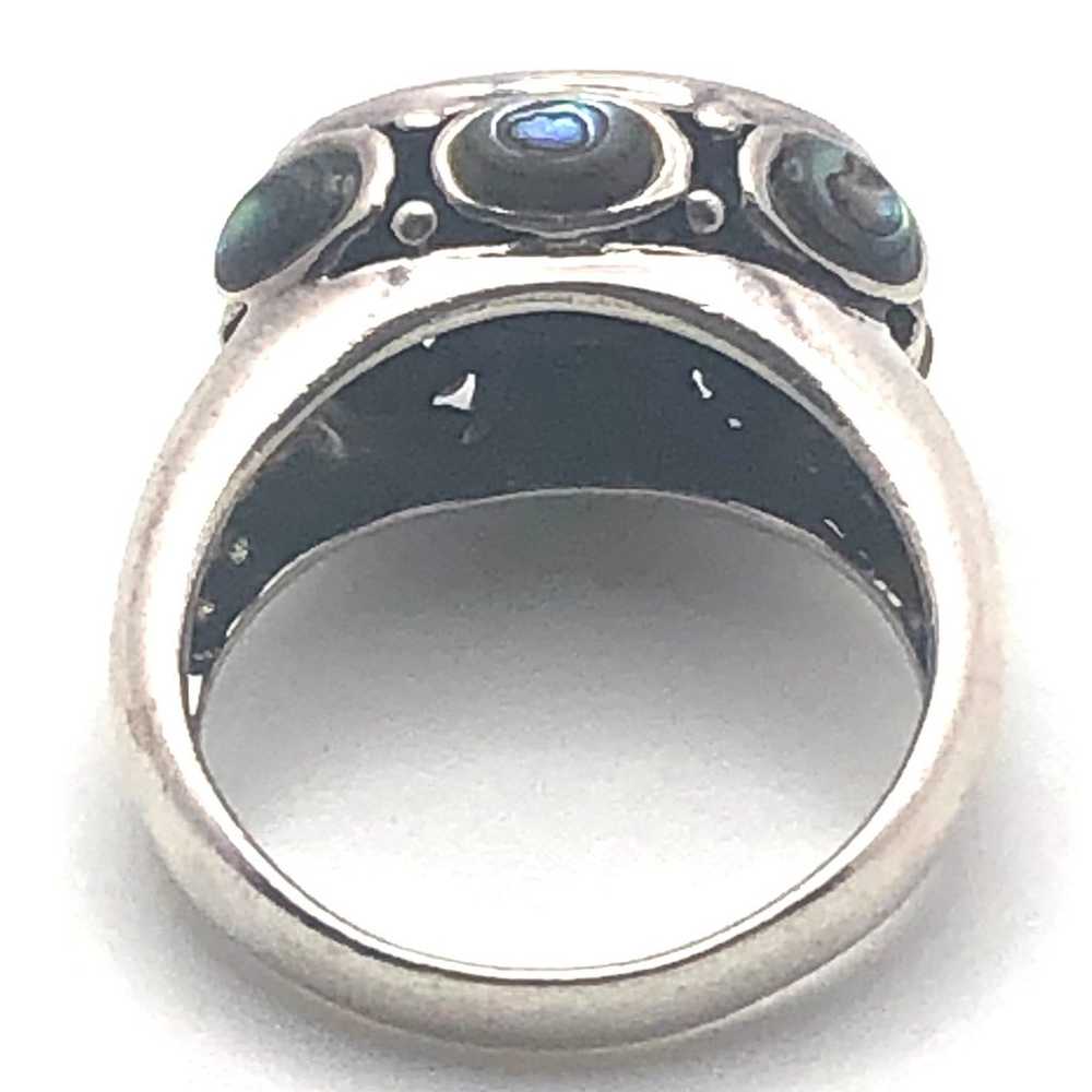 Vintage Sterling Silver Rainbow Abalone Ring - image 6