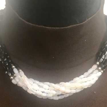 Black Onyx & White Moonstone Necklace