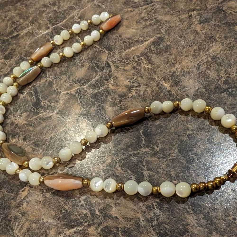 Vintage Mother Of Pearl And Abalone Beaded Neckla… - image 5