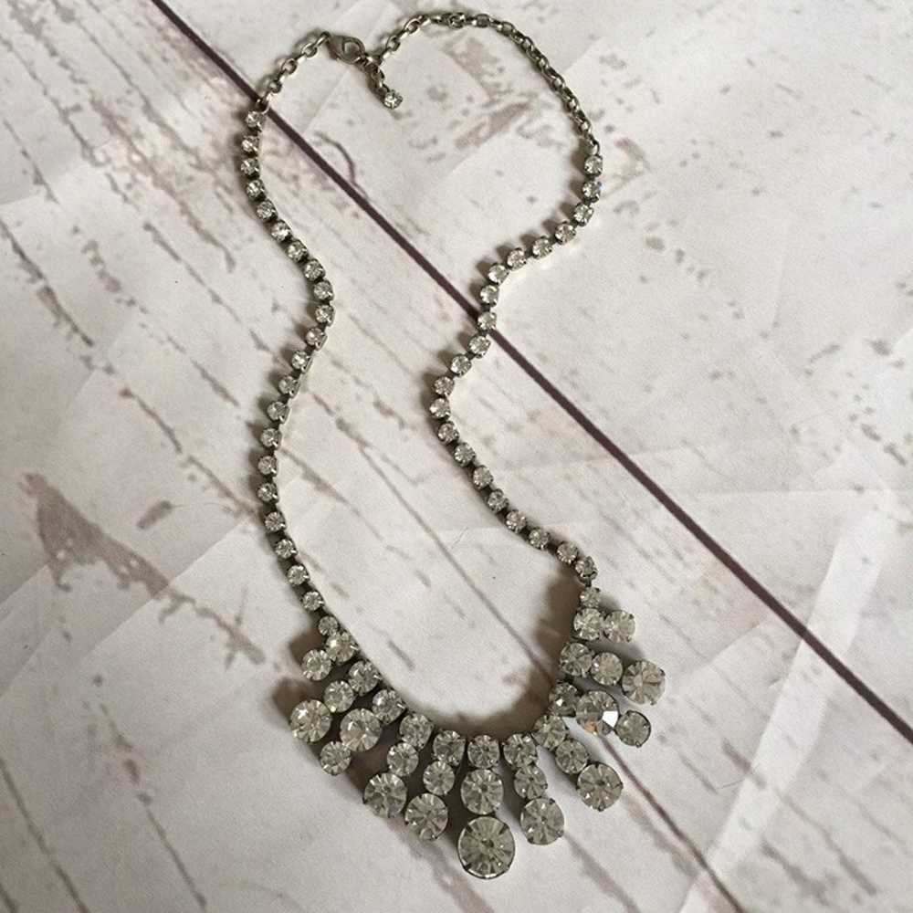 Crystal Art Deco Rhinestone Statement Necklace - image 6