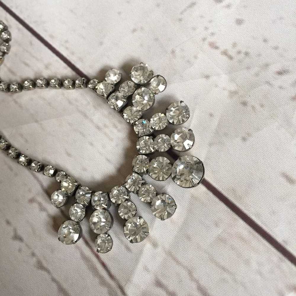 Crystal Art Deco Rhinestone Statement Necklace - image 7