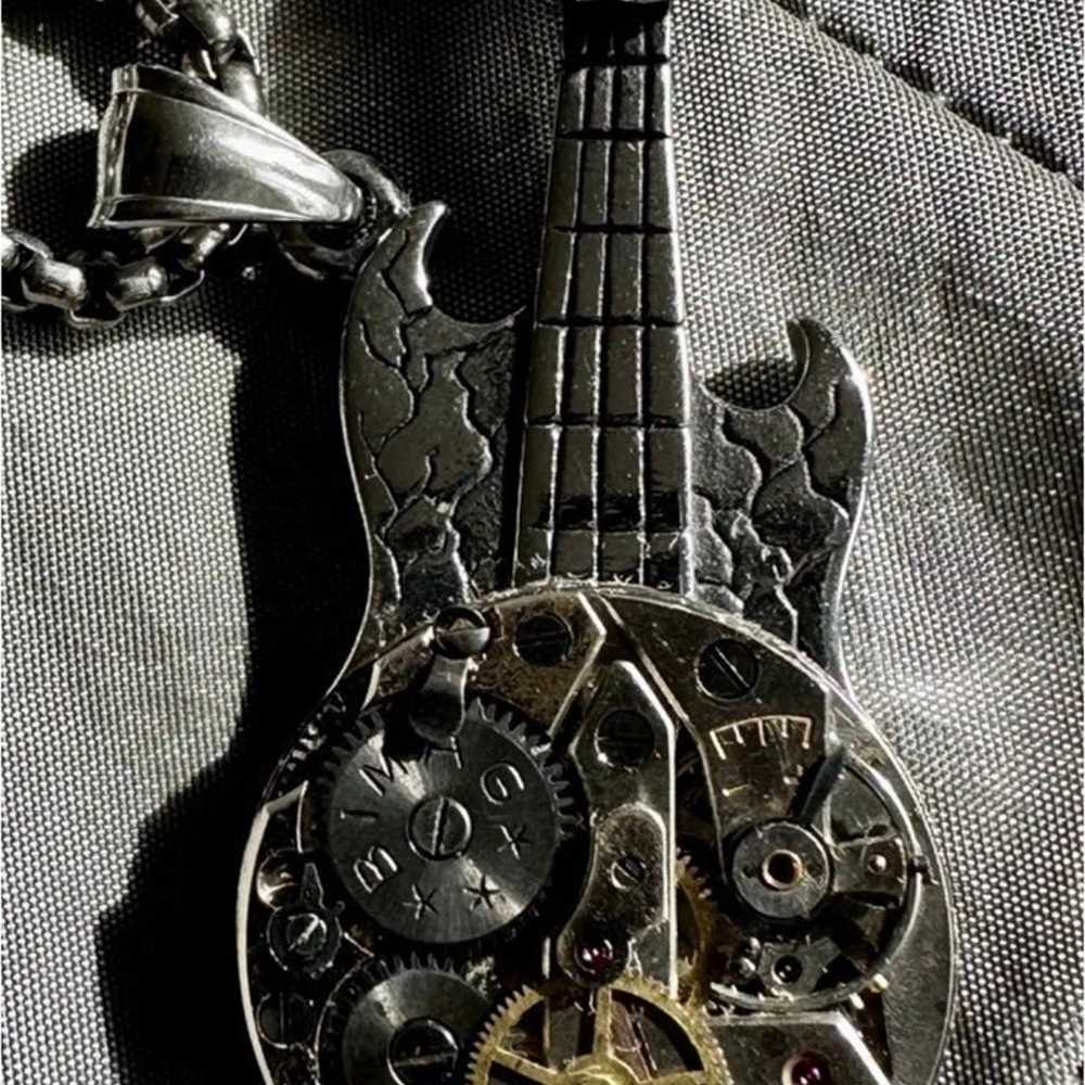 Steampunk Skull Guitar Standstill Timepiece Penda… - image 5