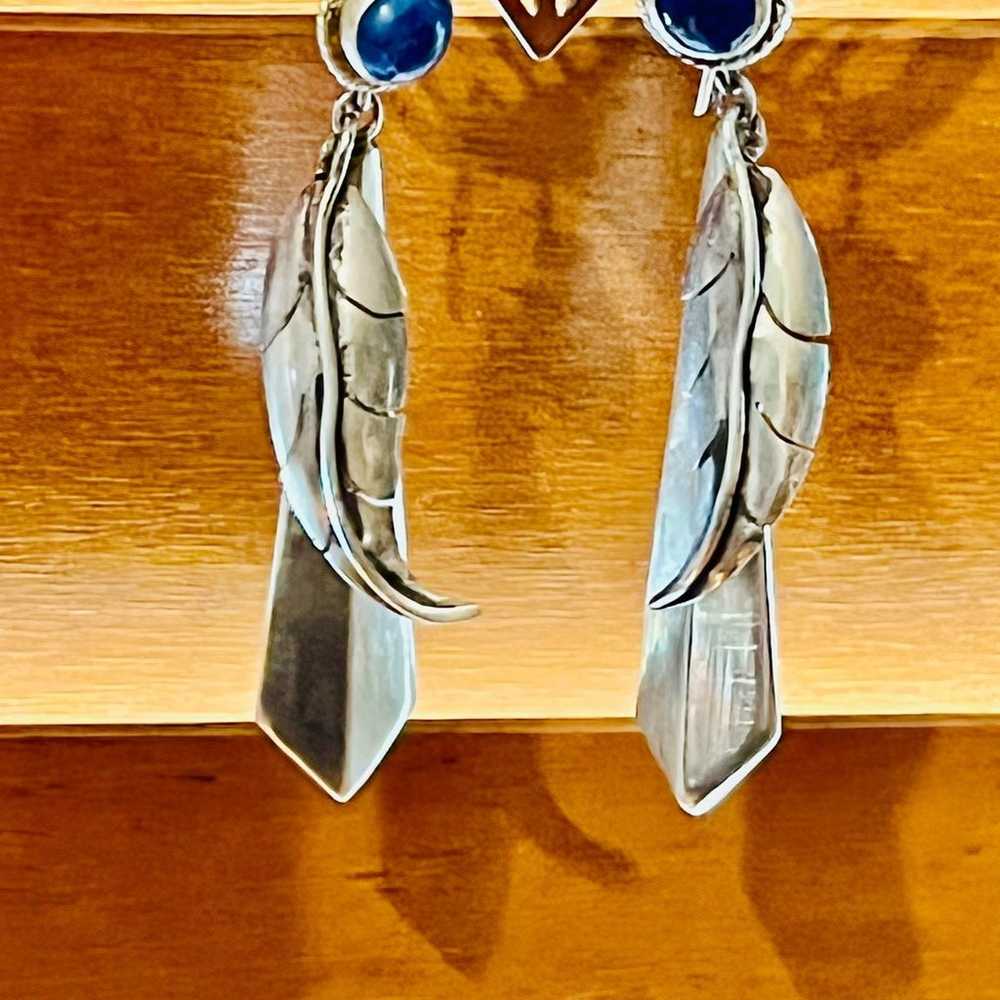 Sterling silver pendant and feather drop earrings… - image 4