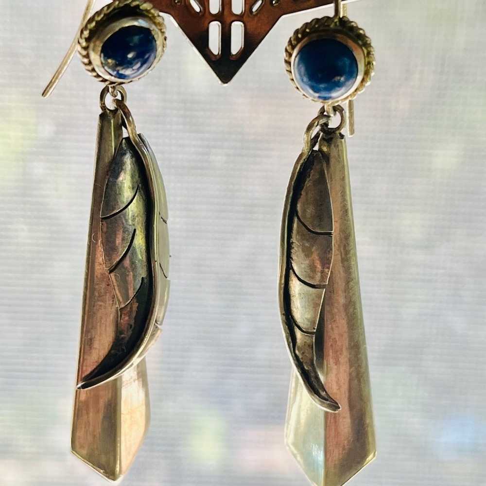 Sterling silver pendant and feather drop earrings… - image 5