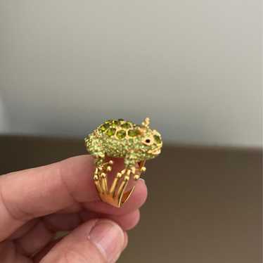 Vintage Swarovski Frog Prince Ring Size 7 - image 1