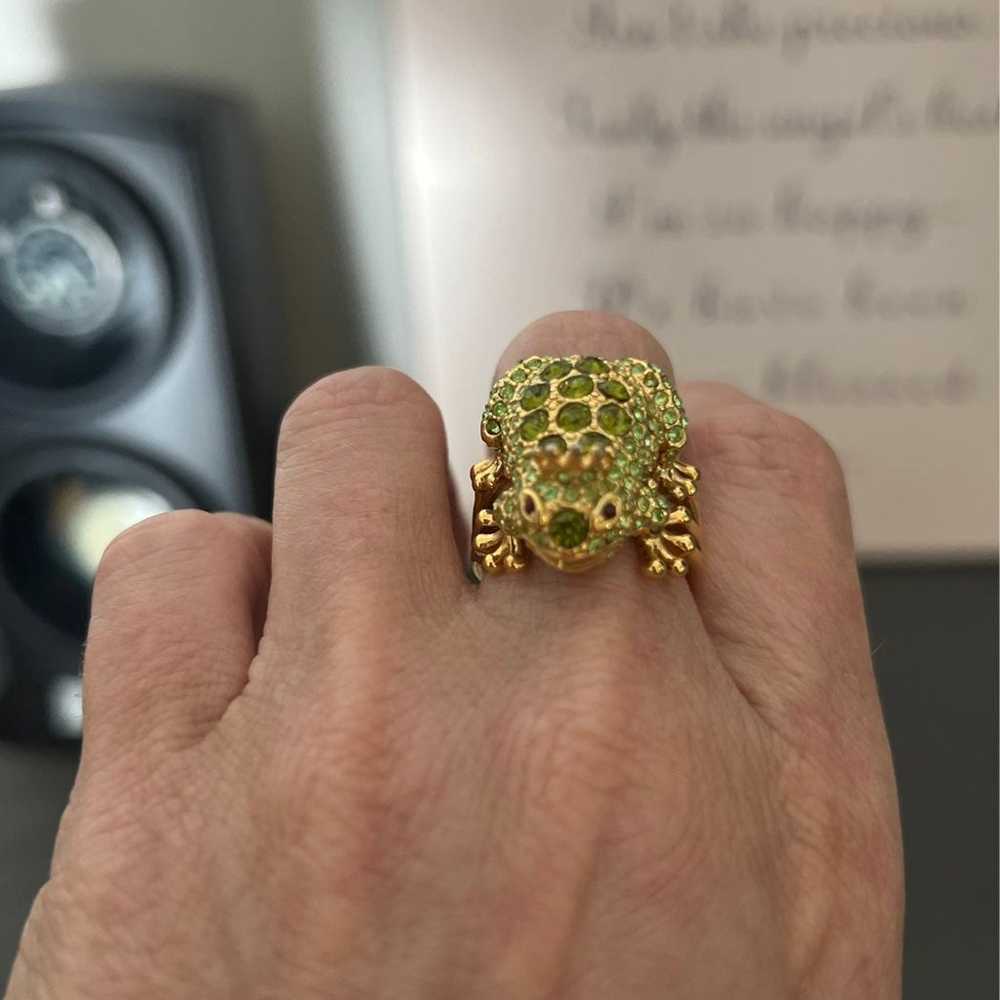 Vintage Swarovski Frog Prince Ring Size 7 - image 2