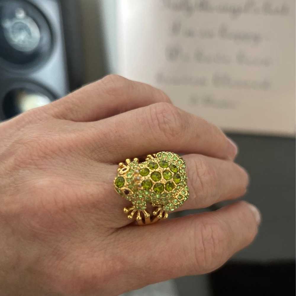 Vintage Swarovski Frog Prince Ring Size 7 - image 3