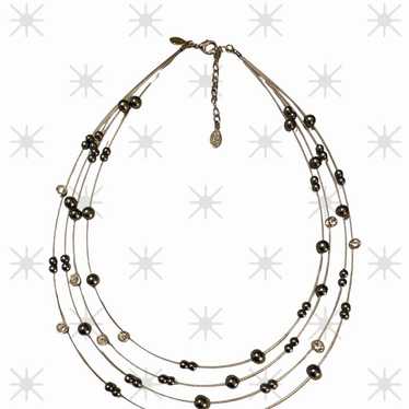 Nolan Miller New 4 Strand Faux Pearl & Swarovski C