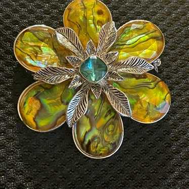 Monet vintage flower Brooch - image 1