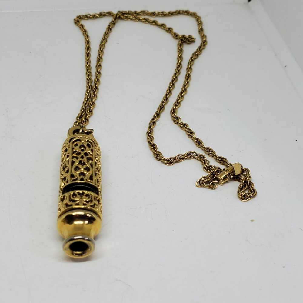 1928 whistle goldtone necklace - image 1