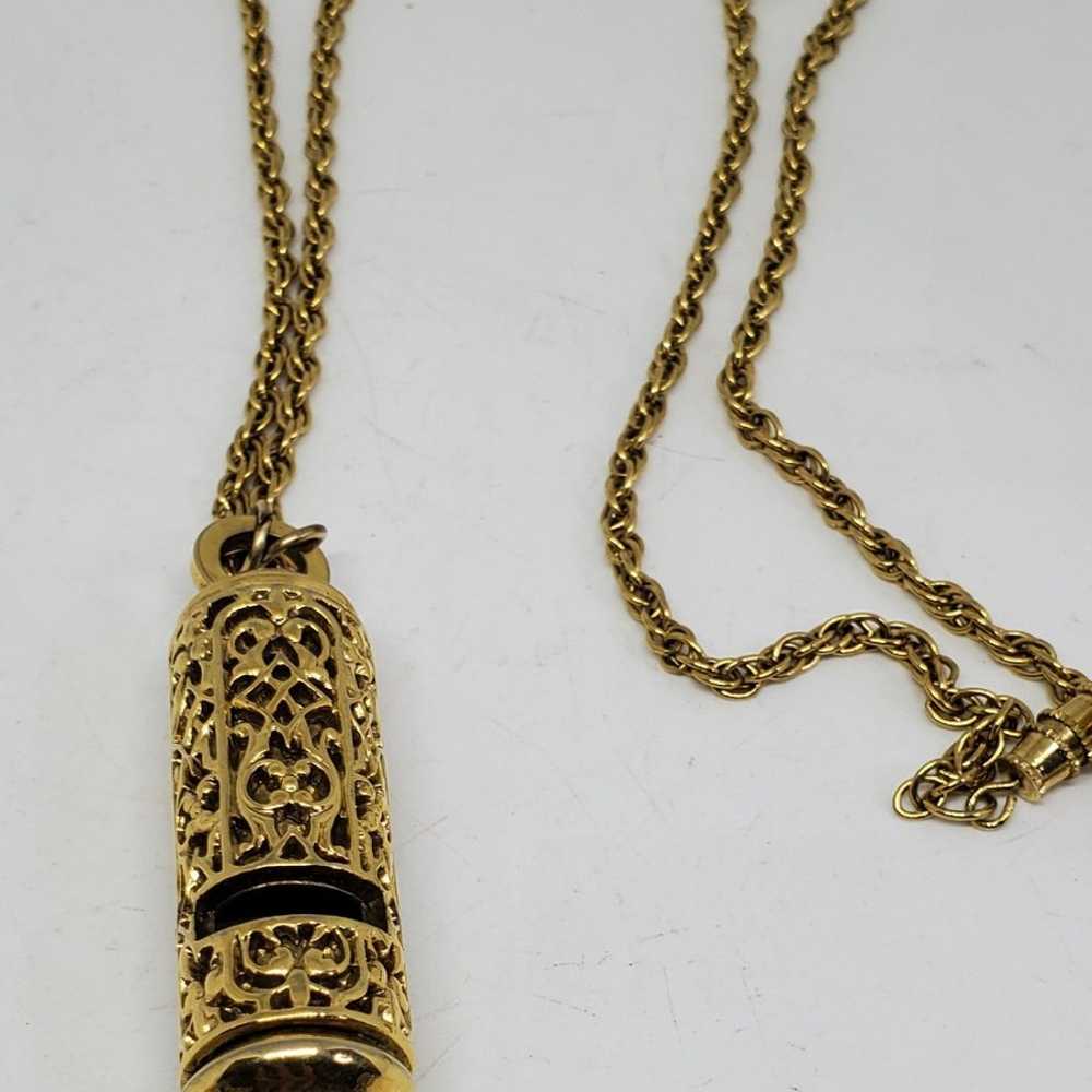 1928 whistle goldtone necklace - image 2