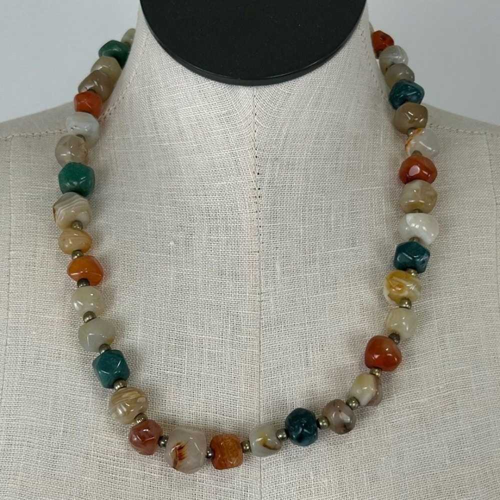 Vintage Mixed Gemstone and Carnelian Multicolored… - image 2