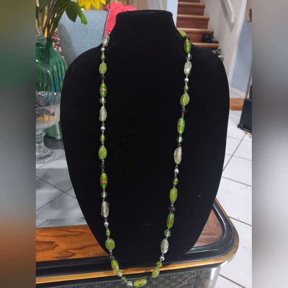 Vintage made in Italy long Murano glass necklace - image 1