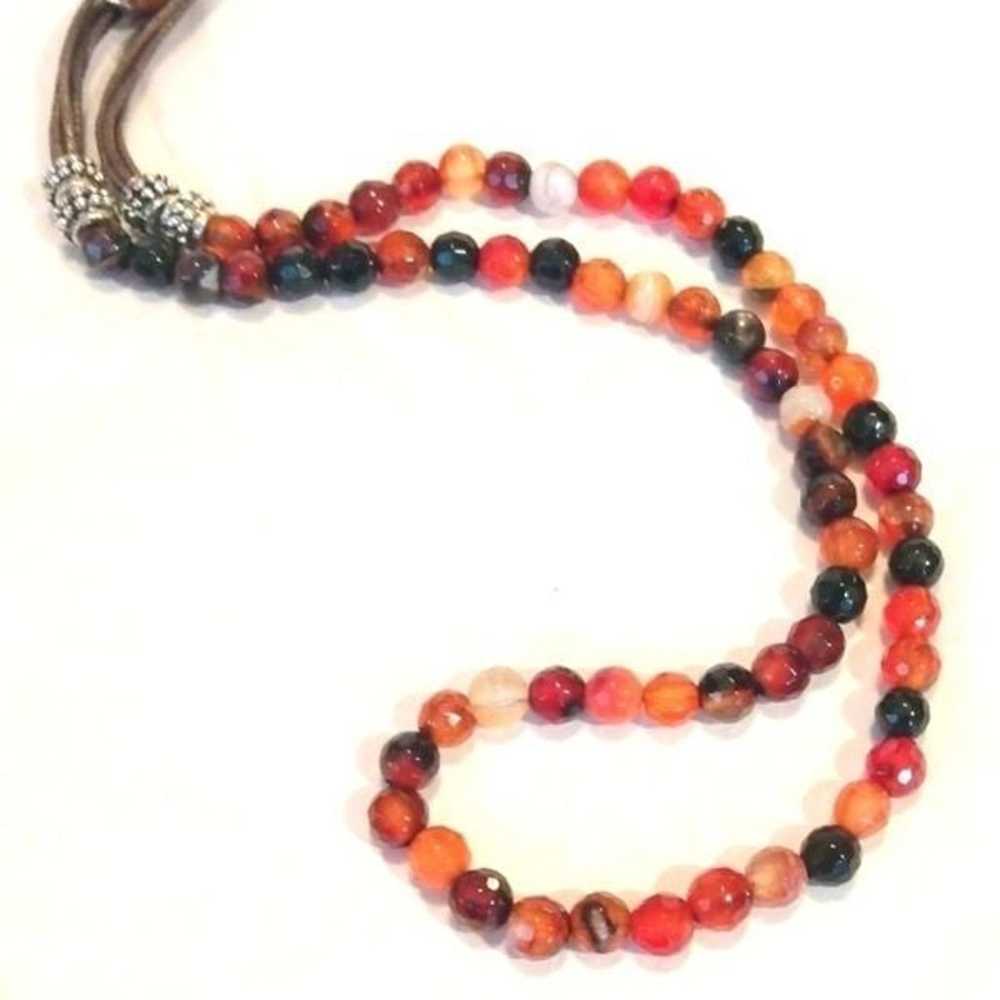 Vintage Carnelian Beaded Necklace - image 1