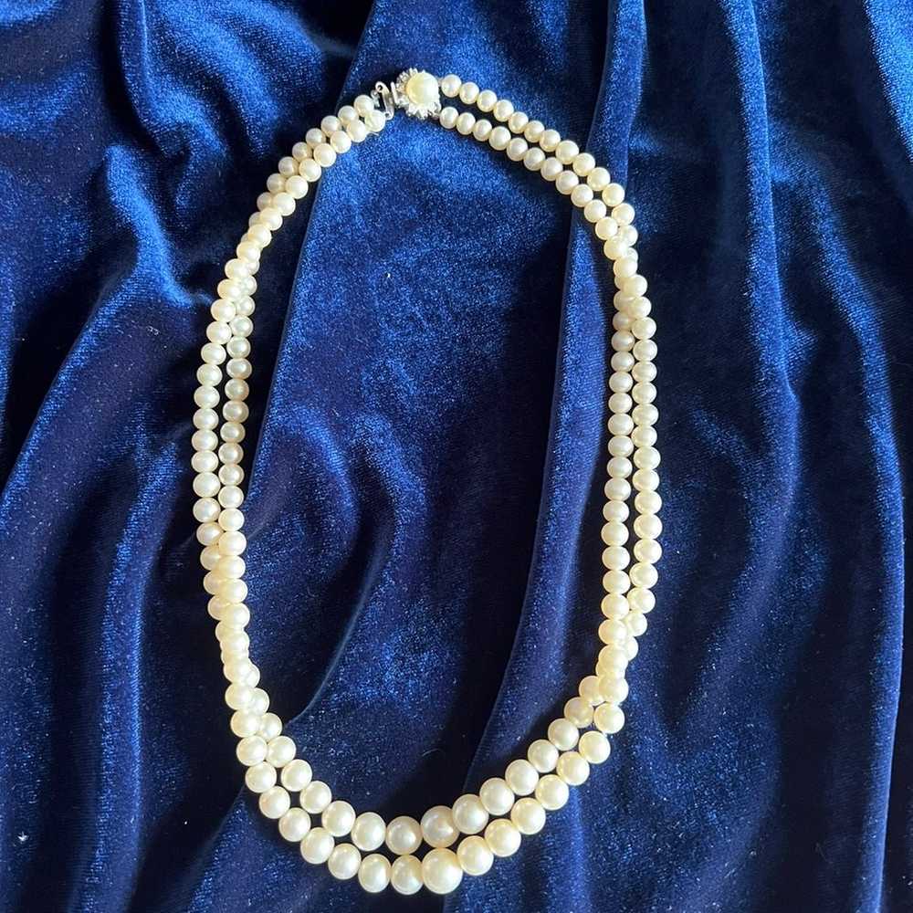 Marvella Faux Pearl Double Strand Necklace - image 1