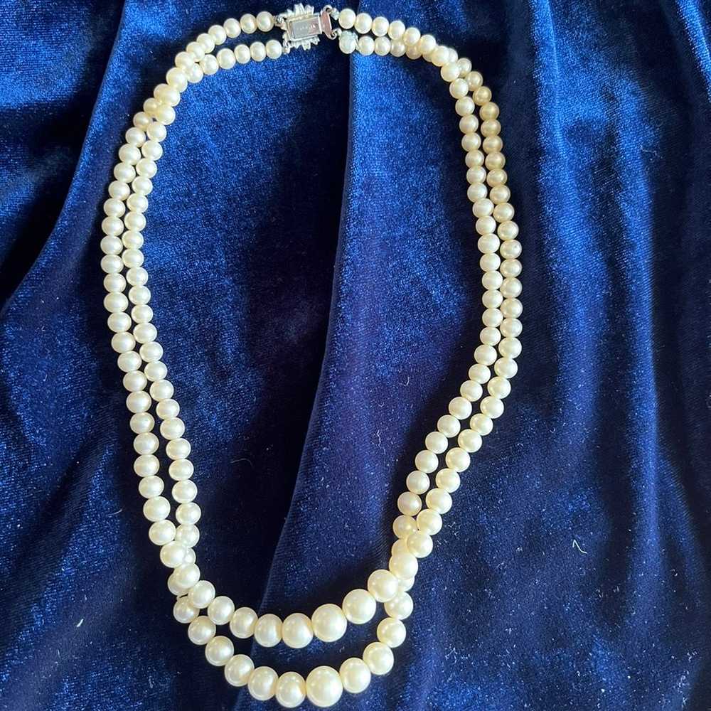 Marvella Faux Pearl Double Strand Necklace - image 2