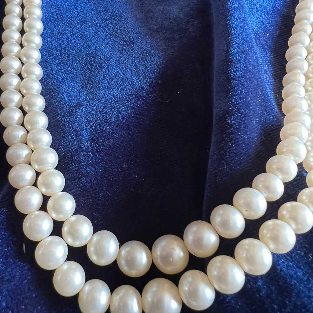 Marvella Faux Pearl Double Strand Necklace - image 3