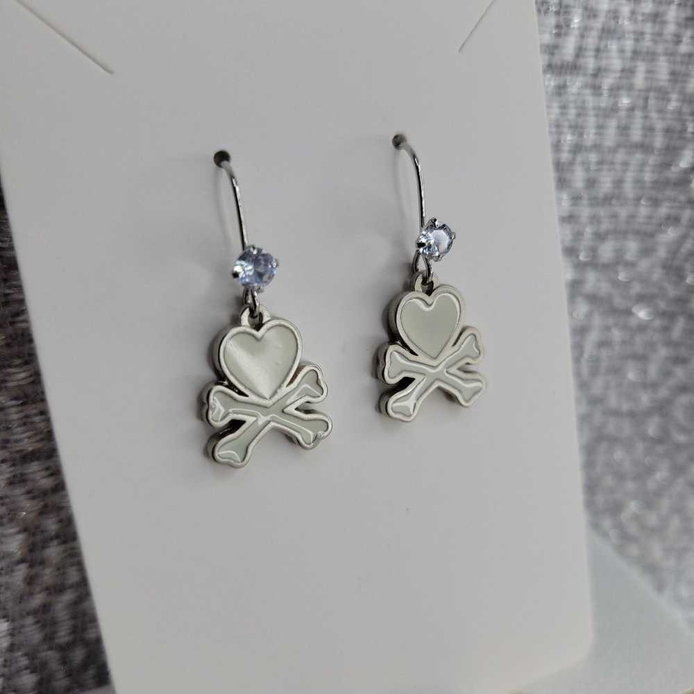 Tokidoki Rhinestone Logo Dangle Earrings - image 2