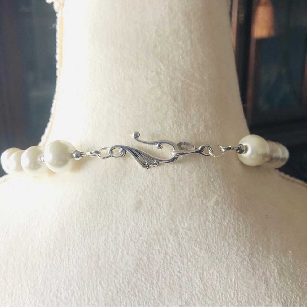 Handcrafted classy elegant white glass Pearl face… - image 10