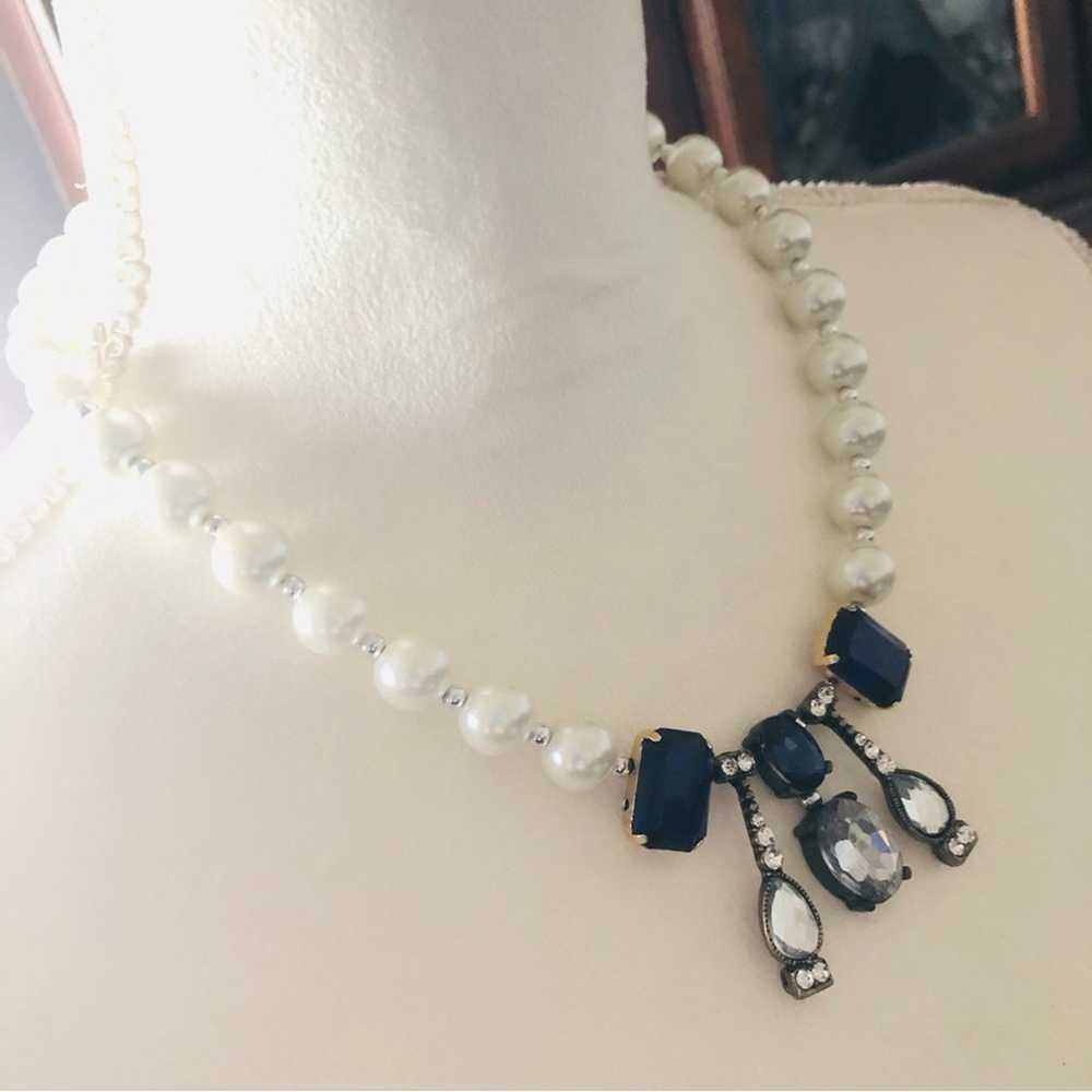 Handcrafted classy elegant white glass Pearl face… - image 4