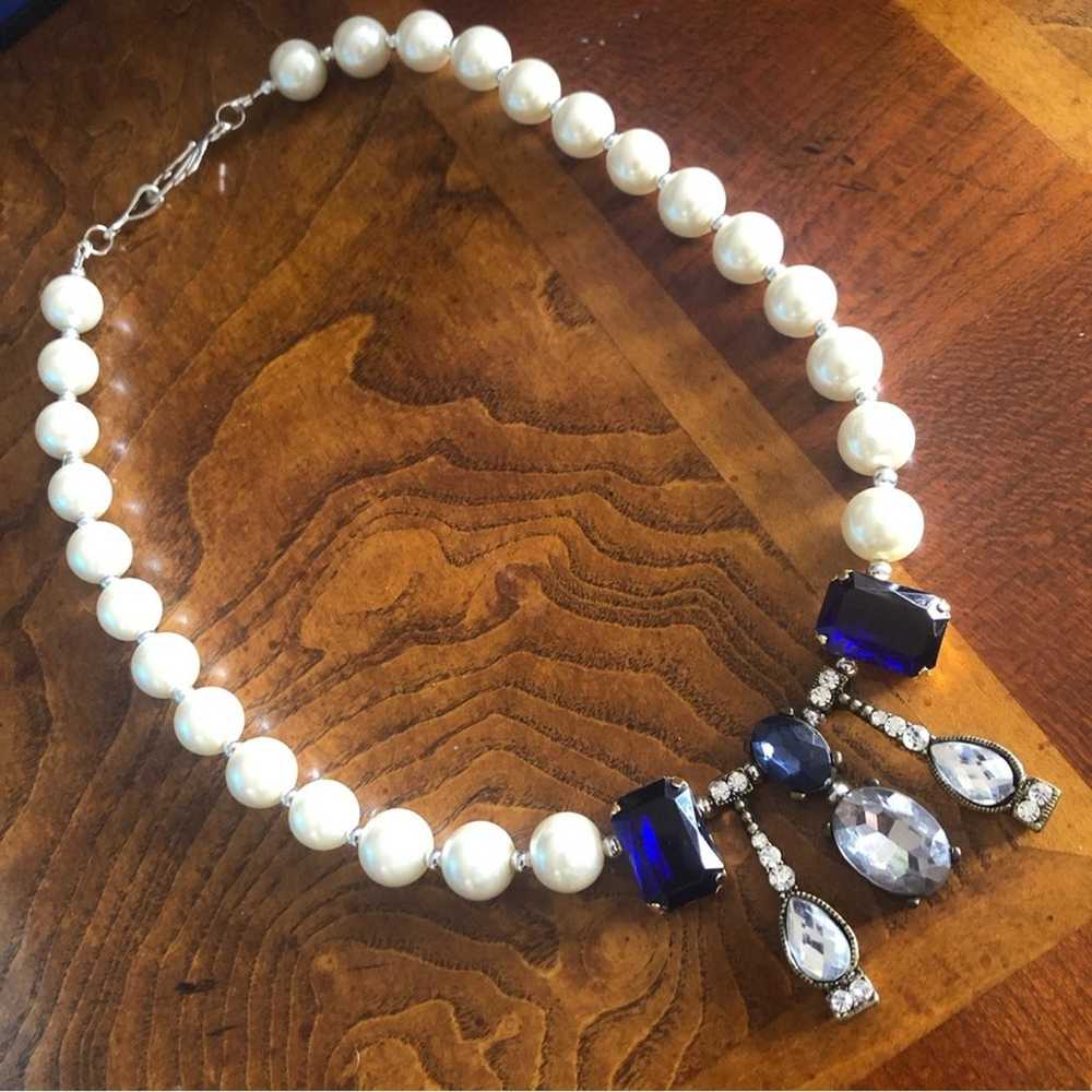 Handcrafted classy elegant white glass Pearl face… - image 6