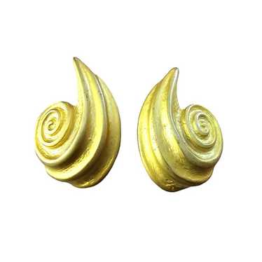 Vanecci Brushed Gold Tone 80's-90's Runway Clip on