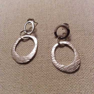 Vintage Silpada Sterling 2024 Silver and Cubic Zirconia Harlequin Post Earrings P1232