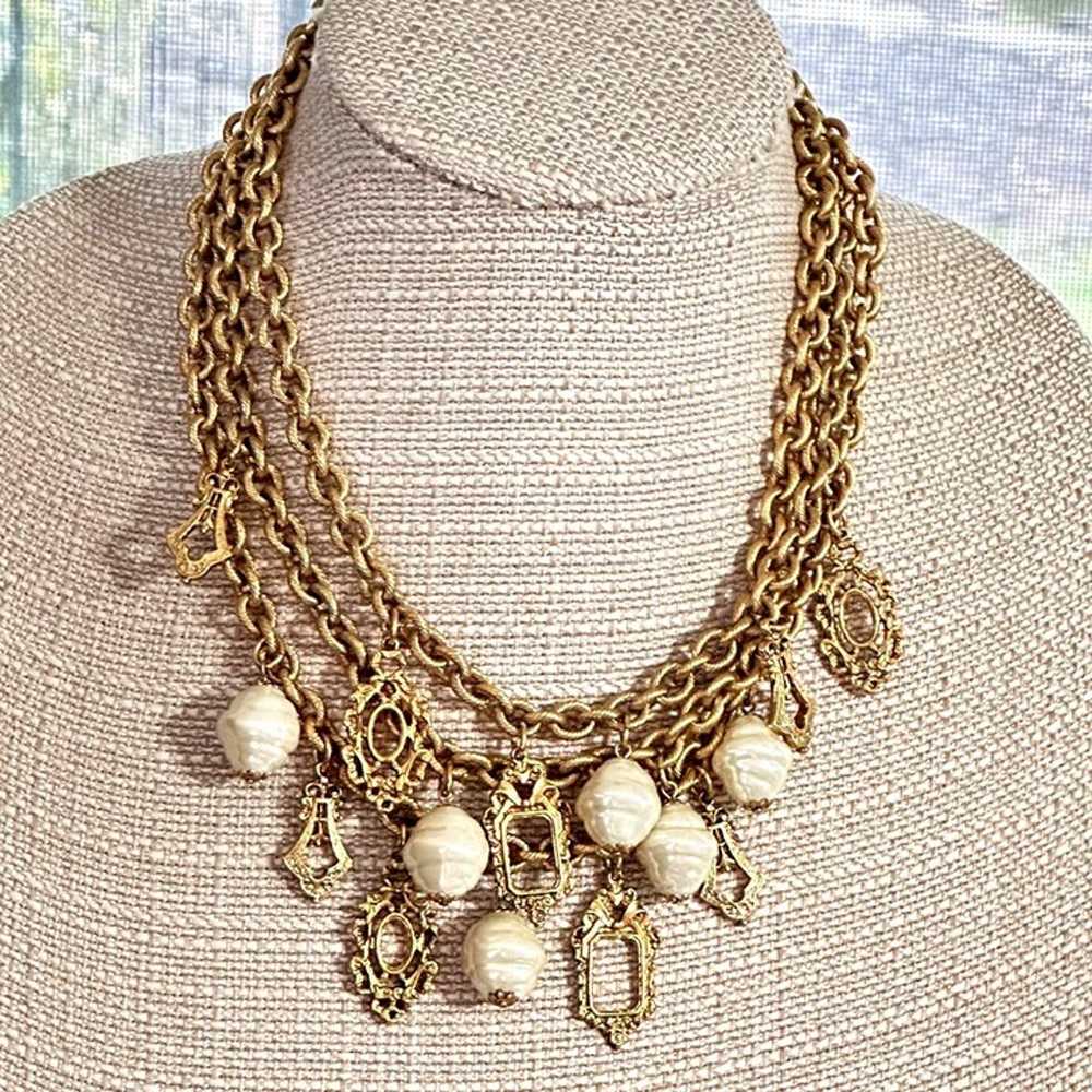 Vintage Womens Necklace Baroque Pearl Victorian R… - image 3