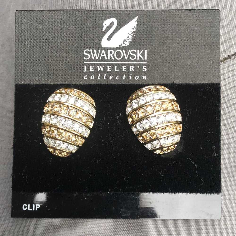 Two pairs of Swarovski clip earrings - image 2