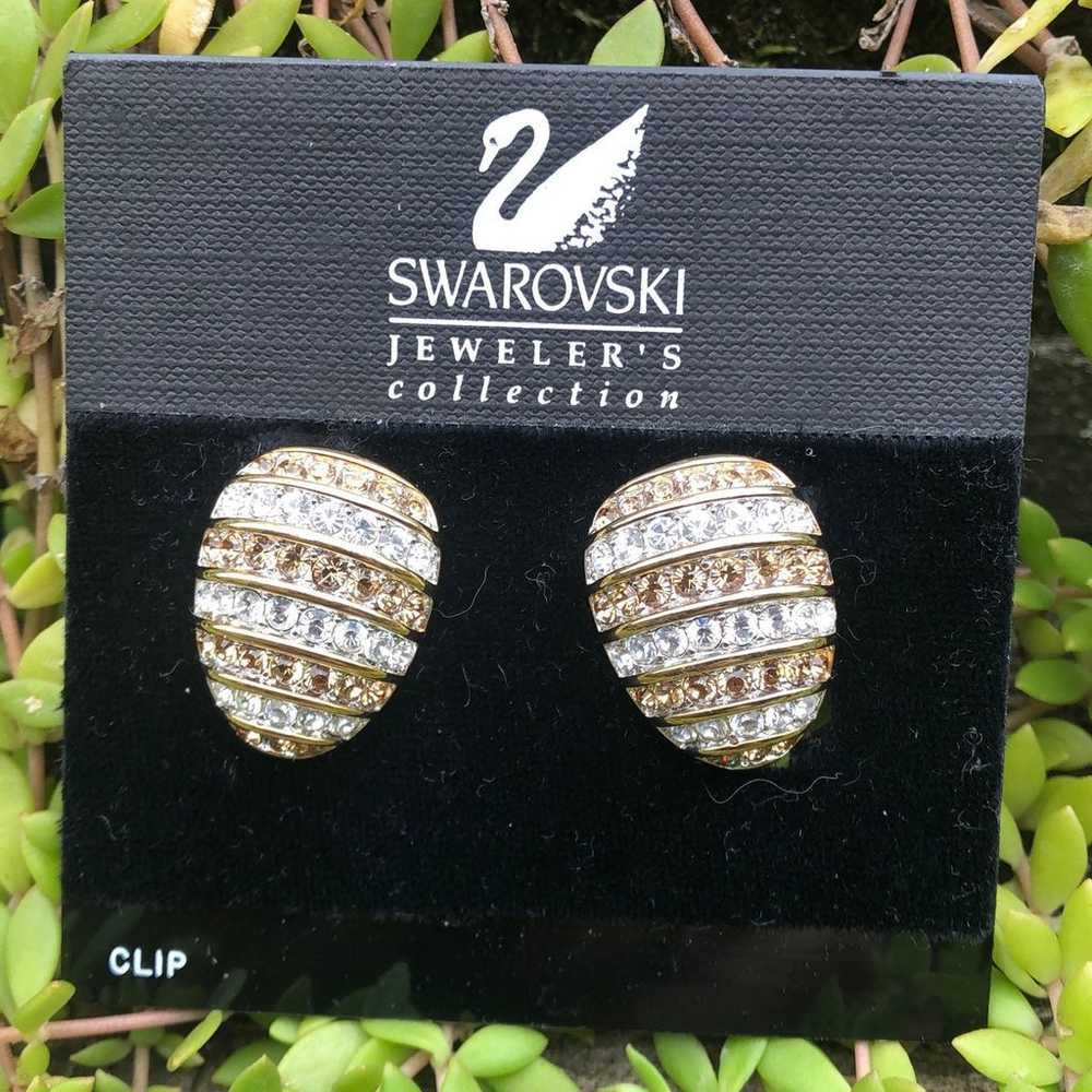 Two pairs of Swarovski clip earrings - image 7