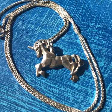 Vintage unicorn necklace on - Gem